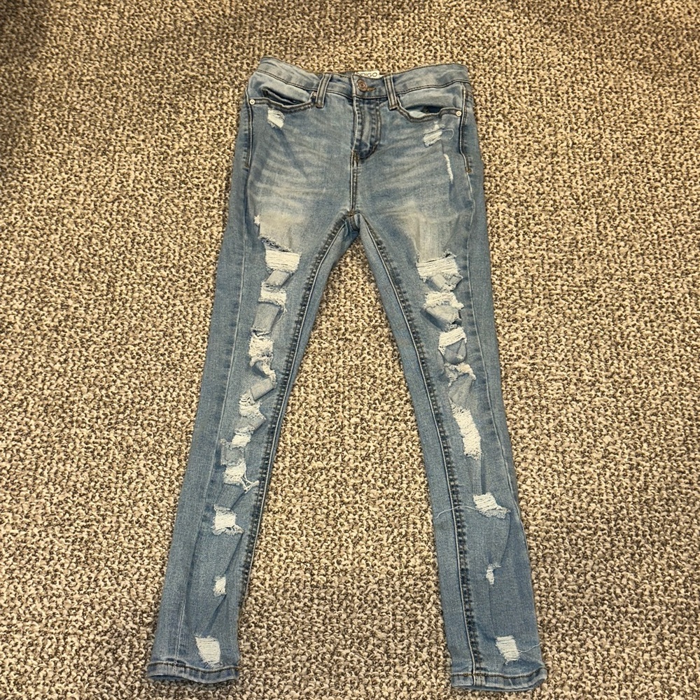Indigo Rein Light Blue Distressed Women’s Skinny Jeans